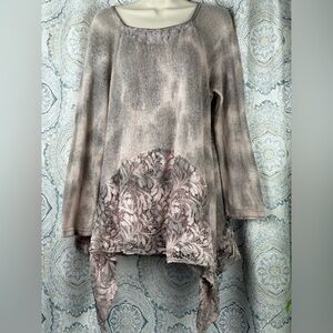 Belle France Enchanting Boho Lined Chic Tunic Sweater